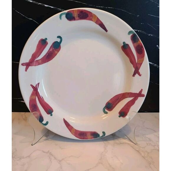 Hartstone Pottery Handpainted Cheli Peppers 11.25" Dinner Plate Signed EUC (1) - Picture 1 of 8